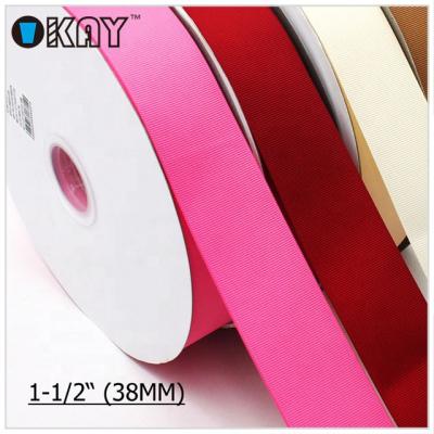 China Eco - Friendly Custom Printed Polyester Solid Color Grosgrain Ribbon for sale