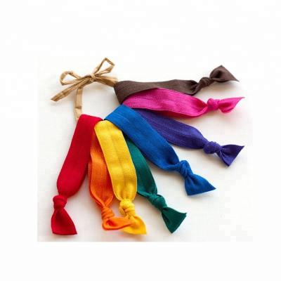 China Eco-friendly Wholesale Custom Colored 9cm Elastic Hair Ties For Girls , No Crease Hair Ties for sale