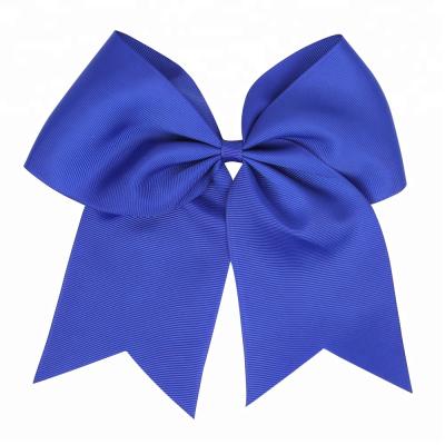 China Eco-Friendly Big Classic Hair Bows With Ponytail Holder For Cheerleader Sports for sale