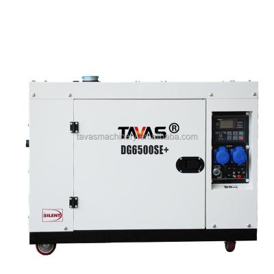 China Maintenance Big White Doors 6 KW Home Diesel Powered Electric Generator Set DG8500SE for sale