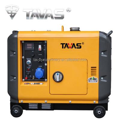 China Chinese Manufacturers Yellow Shell 120 V / 240V 6 KVA Diesel Generator Without Sound DG6500SE+ for sale