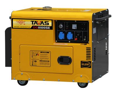 China 7kva Silent Single Cylinder Diesel Engine Portable Generator Uzbekistan DG8500SE for sale