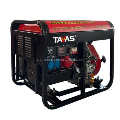 China 8 KVA Small Open Frame With Vibration Damper Electric Diesel Generator For Large Power DG7000E for sale