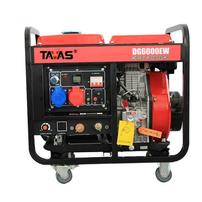 China red three phase Chinese Manufacturers 4.5 kW diesel welding generator machine DG6000WI for sale