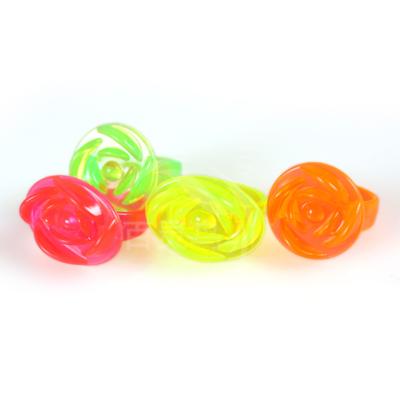 China Low Price Plastic Rose Shape Plastic Kids Ring Toy For pp Promotion for sale