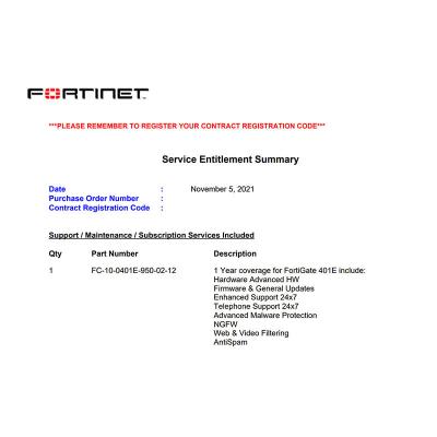 China Upgrade uw bedrijfsbeveiliging met FortiGate-60F 1-jarige UTP-licentie en VPN-ondersteuning Te koop