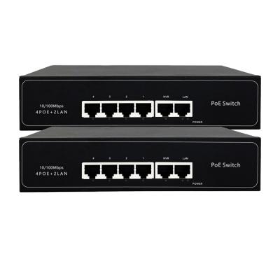 China Suitable POE Switch 4 Ports Ethernet Fiber Switch POE CCTV 48V NVR GUANGYUANDA 10/100M Gigabit POE for sale