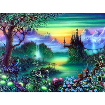 China Impressionist Best Short Fantasy Scenary Wholesale 5D Fiber Canvas Diamond Painting With Round And Square Resin Stones for sale