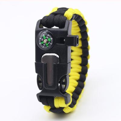 China Wholesale Custom Multifunctional Compass Logo Maideng Knitting Bracelet Tactical Flint Survival Bracelet for sale