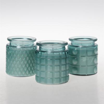 China Eco - Friendly Recycled And Slim Glass Candle Jar With Box for sale