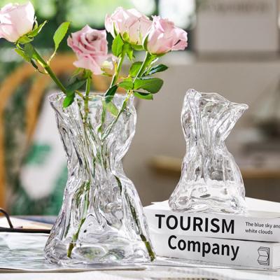 China Hot Custom Size Seal Eco-Friendly Flower Vase Glass Crystal Plate Glass Vase For Wedding Centerpiece for sale