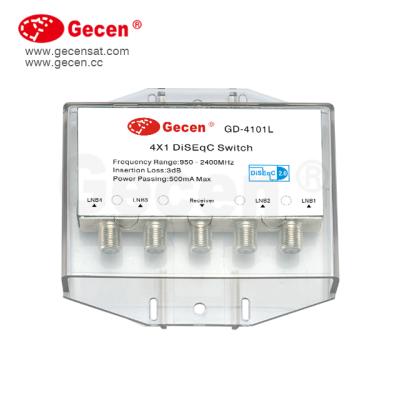 China GECEN Satellite dish waterproof diseqc multi switch 4x1 for diseqc motor GD-4101L for sale