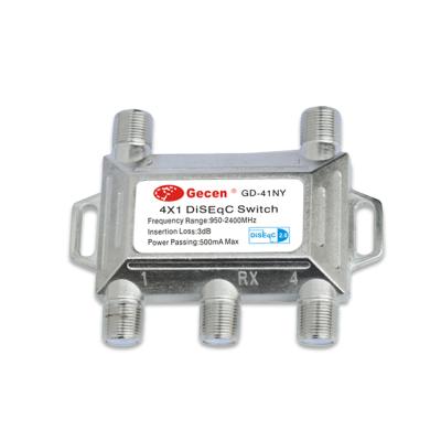 China Gecen GD-41NY multi diseqc 1.1 diseqc switch 4x1 diseqc switch 75*71*18mm for sale