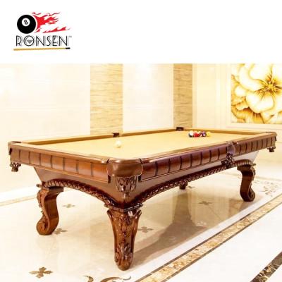 China 100% Real Leather Sport Classic Antique Carving Billiard Table For Sale for sale