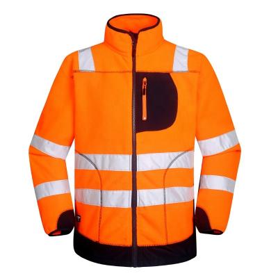 China Water Proof Customized High Strength Construction Reflective Apparel Hi Visibility Fleece Safety Jacket for sale