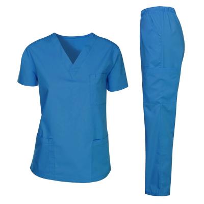 China Breathable Wholesale Custom Printed Design Nursing Shorts Sleeve Sets Women And Men Hospital Work Uniform Medical Scrubs for sale