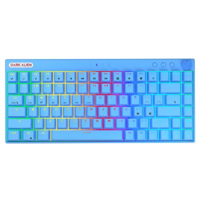 China 84keys RGB Mini Three-mode Wireless Mechanical Hotswap Keyboard Gaming Keyboard Yes for sale