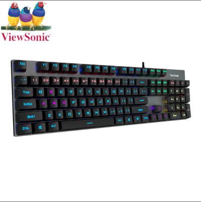 China Metal Source Manufacturer KU520 Metal Panel Green Mechanical Axis Game Eating Chicken Marquee USB Wired Single Keyboard Mixed Light for sale