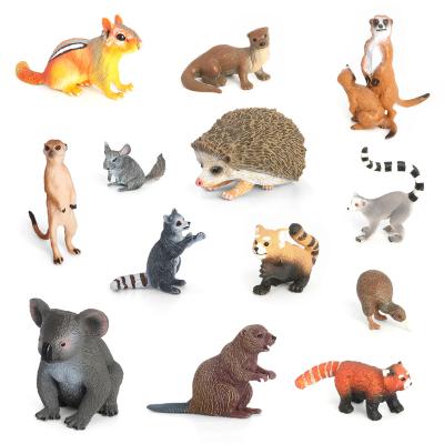 China Dino Models Wholesale Solid PVC Simulation Figures Koala Squirrel Beaver Animal Model Figurines Toys for sale