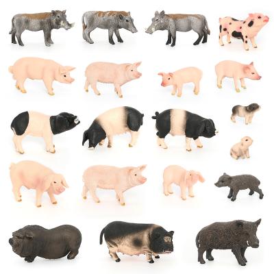 China Animal Models Wholesale Solid PVC Simulation Statue Model Pig Warthogs Animal Figures Toys for sale