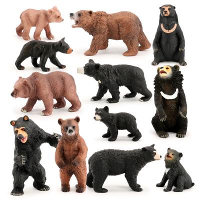 China Dino Models Wholesale Solid PVC Simulation Black Bear Brown Bear Sun Bear Animal Model Figurines Toys for sale