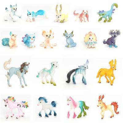 China The Unicorns Pegasus Model Solid Model Wholesale Animal Toys PVC Simulation Myth Elf Unicorns Statue Figurines for sale