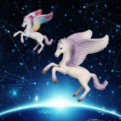 China Pegasus Unicorns Model Solid Model Wholesale Animal Toy PVC Simulation Myth Unicorns Pegasus Statue Figurines for sale