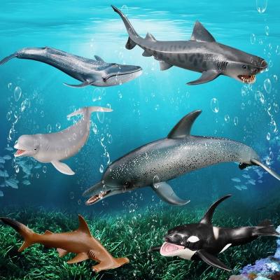 China Sea Life Animal Models Wholesale Animal Toys Sea Solid Creature Model Shark Whale Dolphin Simulation PVC Figures Animal Toys for sale