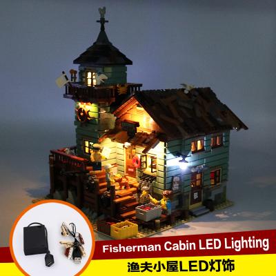 China Children's Toy Wholesale Bricks LED Light Blocks LED Fishman Educational Cabin Compatiable Legos 21310 (Blocks Set Not Include) for sale