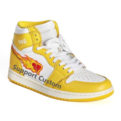 China Og Chicago Aj1 Sneakers Genuine Leather Basketball Shoes Logo Brand Air Basketball Aj 1 Running Shoes Custom Made Retro Sports High Top Shoes for sale