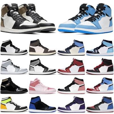 China 2021 Fashion Hyper Royal Mens Sneakers High Top Og 1s Women 1 Mens Basketball Shoes Retro Quality Dark Mocha Blue University Running Shoes 1s aj for sale