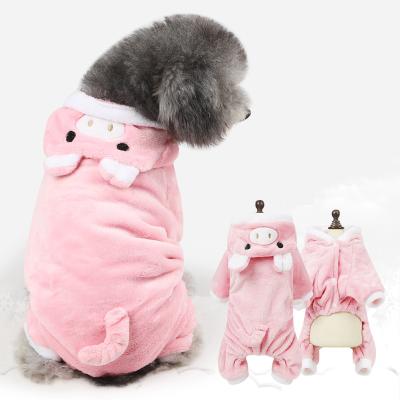 China Viable hot sales cute hoodie clothes coat christmas pig style dog clothes ropa de perro pink porcelain for sale