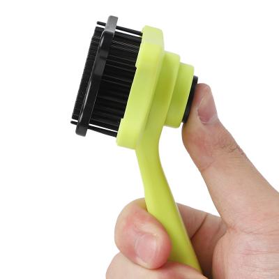 China Sustainable Pet Grooming Brush Self Cleaning Dog Mold Slicker Brush Remove Dog Hair Pet Comb for sale