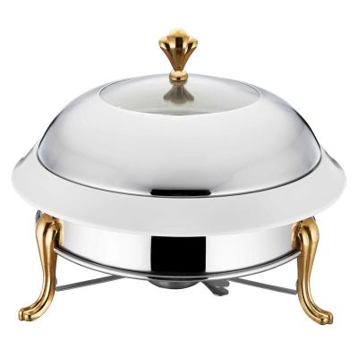 China Kinghon Easily Assembled Round Stainless Steel Chafing Dishes Shake Server Heating Tray Server Buffets and Food Food Warmer for Parties (Diameter 7