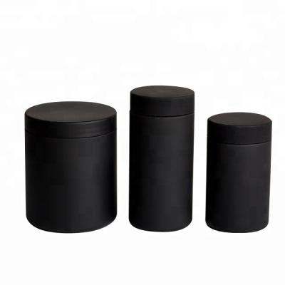 China Plastic Bottle Free Sample Wholesale 16 oz 32 oz Wide Mouth Black Plastic Container With Cap for sale