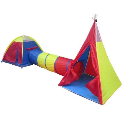 China Hot Sale Pop Up Toy Inflatable Folding Children's Play Multi Room Toy Tent With Combo Tunnel for sale