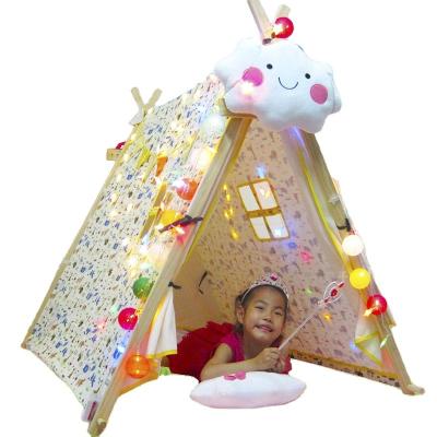 China Easy Set Up Multifunctional Exquisite Solid Wood Kids Indian Teepee Game House Kids Tent for sale