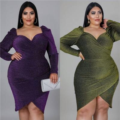 China H046-Plus Size Women Viable Shiny Elegant Bodycon Party Dress Sexy Elegant Dress for sale