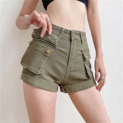 China Y298-2023 New Arrivals Solid Color QUICK DRY High Waist Cargo Shorts For Women Shorts Para mujer for sale