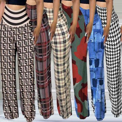 China W9620-Wholesale High Waist Long Leg Viable Loose Wide Leg Ladies Casual Pants Plus Size Women's Trousers for sale