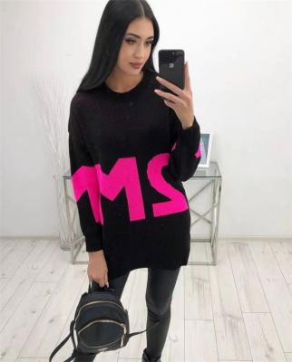 China S3120-spring sweaters QUICK DRY mujer knit pullover sweater women crewneck letter oversized sweater for sale