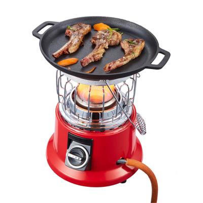 China Hotel hot sale portable outdoor gas heater 2 in 1 mini cooker mobile camping gas heater for home with CE LPG for sale