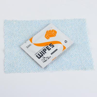 China Individually Cleaning / Single Packed Shoe Care Sneaker Shoe Wipes With Dots for sale