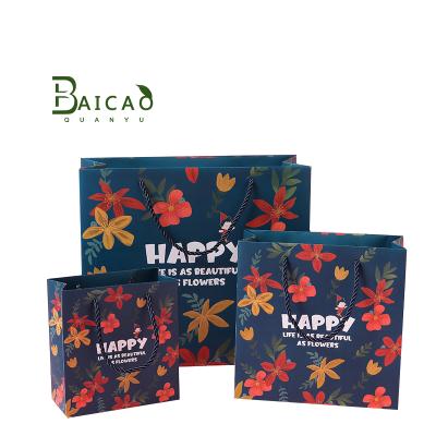 China Party Bags Recyclable Paper Bag Paper Handle Printed Luxury Gift Paper Shopping Bag for sale