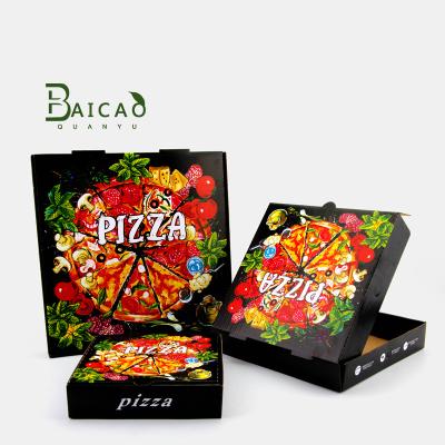 China Corrugated Recyclable Disposable Custom Pizza Box Pizza Wrapping Paper Packaging Corrugated Pizza Boxes for sale