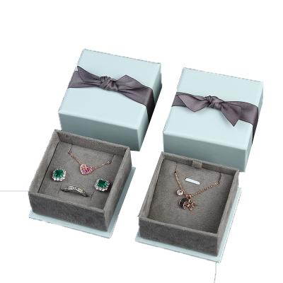 China Recyclable Bow Necklace Ring Earrings Jewelry Packing Box Earrings Packaging Box Wedding Box for sale