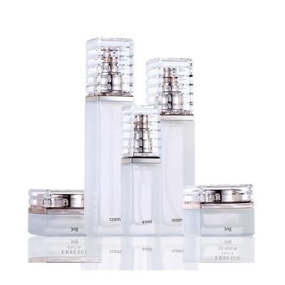 China Universal Packaging Luxury Glass Airless Lotion Bottles 40ml Glass Airless Pump Bottle Skin Care Cream Pump Bottle for sale