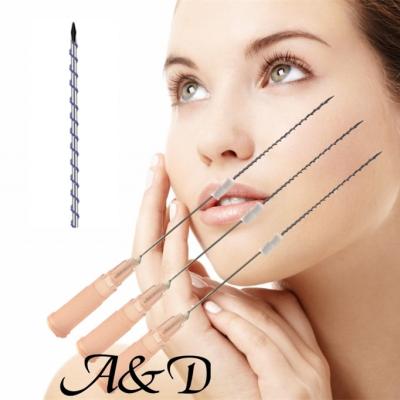 China Plastic/twin center pdo wire v-line tornado cosmetic surgery hospital 26G 90mm for beauty for sale