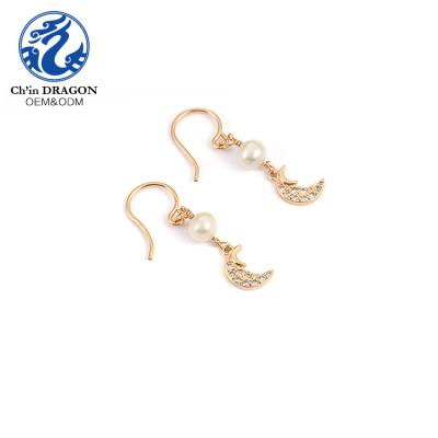 China 1Moon CLASSIC Custom Pearl 14k Gold Filled Hoop Earrings for sale