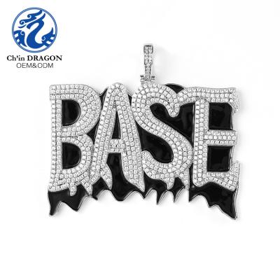 China Iced Out Jewelry Letter Pendants Necklaces hiphop micro bling pave pendants Custom brass design for sale